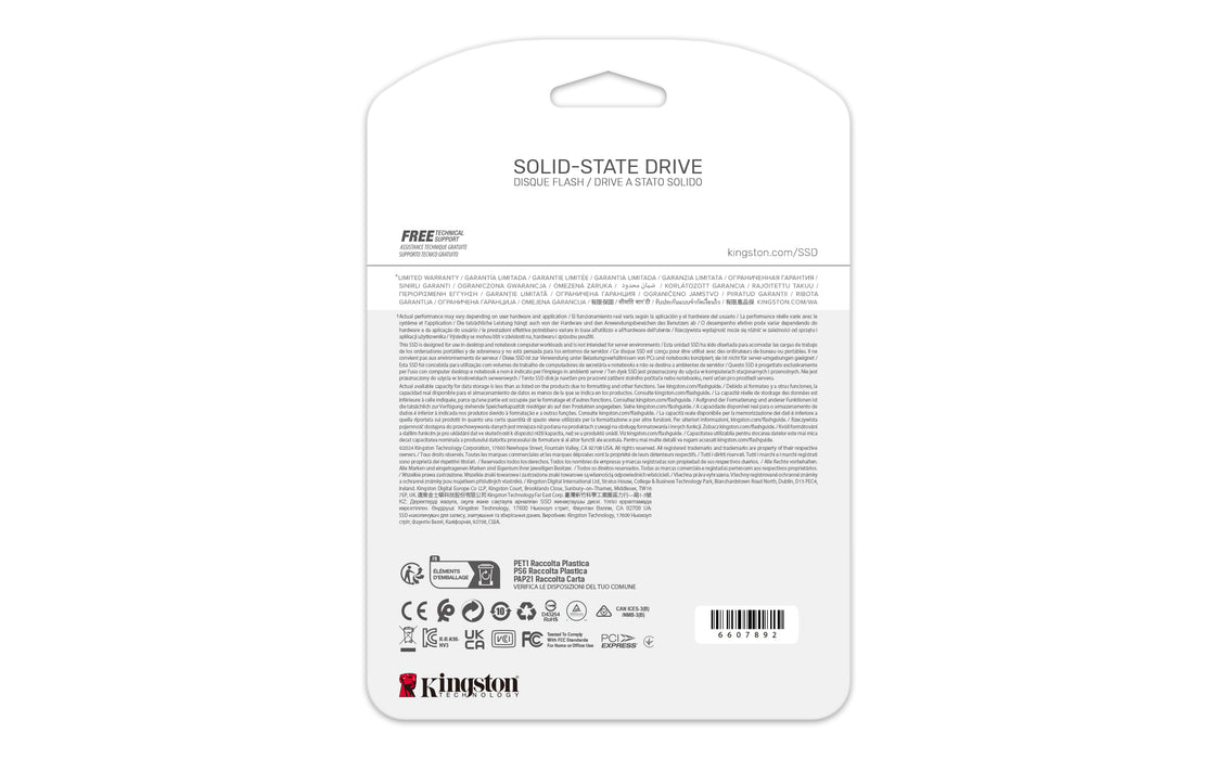 Kingston Technology 4000G NV3 M.2 2280 NVMe SSD, 4 TB, M.2, 6000 MB/s