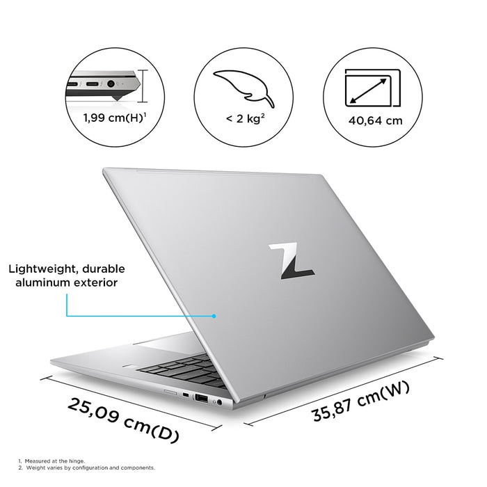 HP ZBook Firefly 16 G9, Intel® Core™ i7, 40.6 cm (16"), 1920 x 1200 pixels, 16 GB, 512 GB, Windows 11 Pro