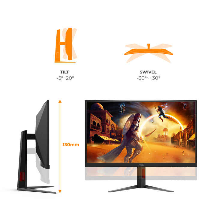 AOC G4 Gaming, 68.6 cm (27"), 2560 x 1440 pixels, Quad HD, LED, 1 ms, Black, Red