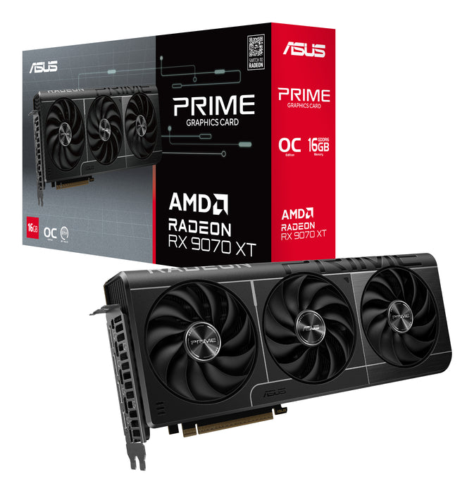 ASUS Prime -RX9070XT-O16G, Radeon RX 9070 XT, 16 GB, GDDR6, 256 bit, 7680 x 4320 pixels, PCI Express 5.0