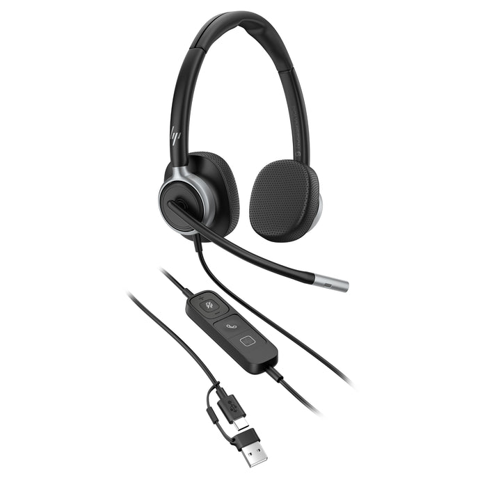 HP Poly Mission 615 Monaural USB Wired Headset, Wired, Office/Call center, 117.5 g, Headset, Black