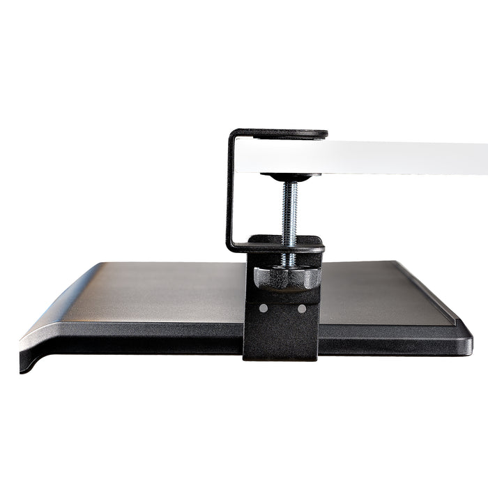 StarTech.com Under-Desk Keyboard Tray, Clamp-on Ergonomic Keyboard Holder, Up to 12kg (26.5lb), Sliding Keyboard and Mouse Drawer with C-Clamps, Height Adjustable Keyboard Tray (3.9/4.7/5.5 in) - TAA, Black, 12 kg, 32 mm, 700 x 310 mm, 828 mm, 340 mm