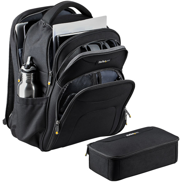 StarTech.com 15.6" Laptop Backpack with Removable Accessory Organizer Case - Professional IT Tech Backpack for Work/Travel/Commute - Ergonomic Computer Bag - Durable Ballistic Nylon - Notebook/Tablet Pockets, Backpack, 39.6 cm (15.6"), 1.5 kg