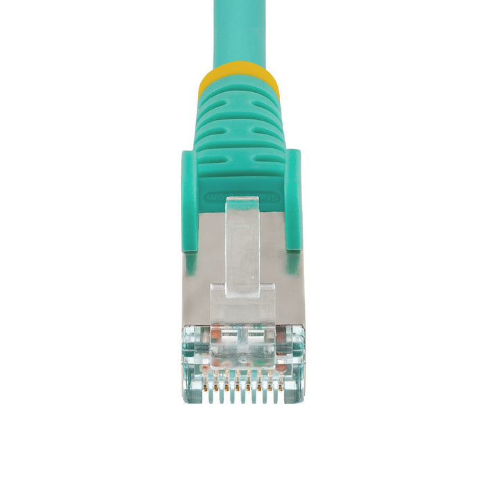 StarTech.com 1.5m CAT6a Ethernet Cable - Aqua - Low Smoke Zero Halogen (LSZH) - 10GbE 500MHz 100W PoE++ Snagless RJ-45 w/Strain Reliefs S/FTP Network Patch Cord, 1.5 m, Cat6a, S/FTP (S-STP), RJ-45, RJ-45, Aqua colour
