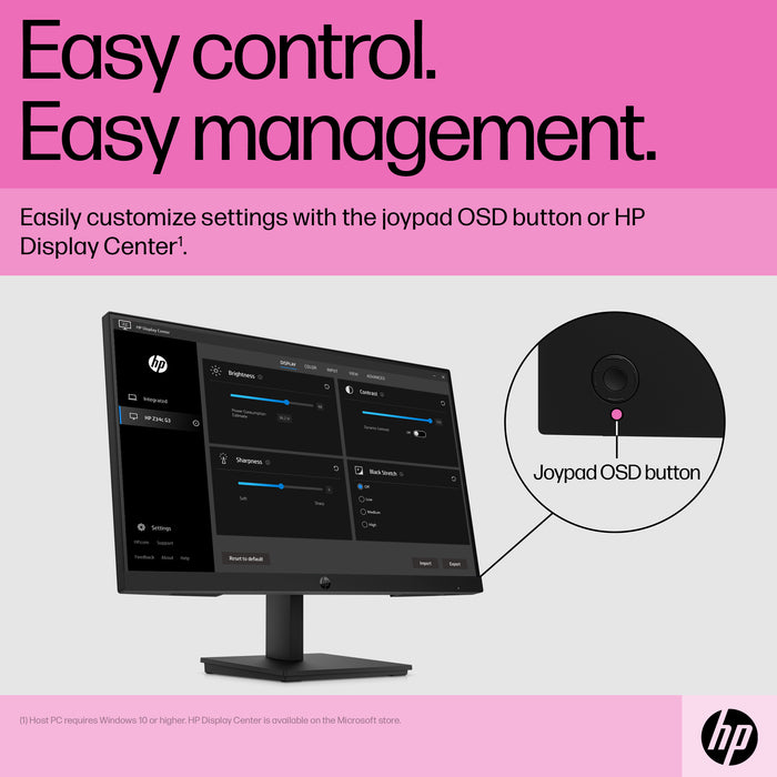 HP P22 G5 FHD Monitor, 54.6 cm (21.5"), 1920 x 1080 pixels, Full HD, LCD, 5 ms, Black