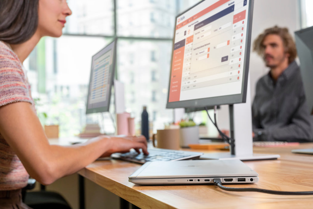 HP E24d G4 FHD USB-C Docking Monitor, 60.5 cm (23.8"), 1920 x 1080 pixels, Full HD, LED, 5 ms, Black, Silver