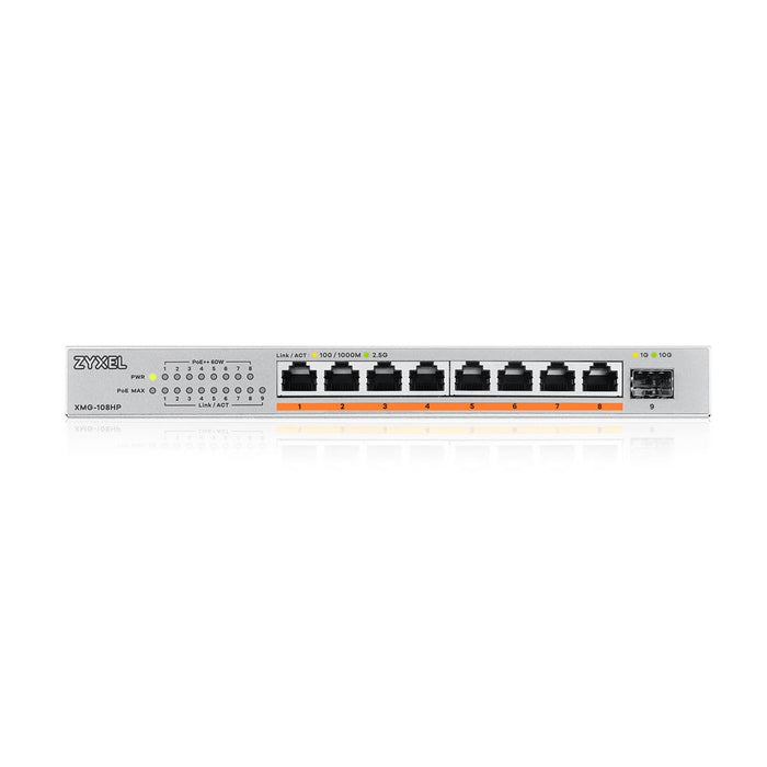 Zyxel XMG-108HP, Unmanaged, 2.5G Ethernet (100/1000/2500), Power over Ethernet (PoE)