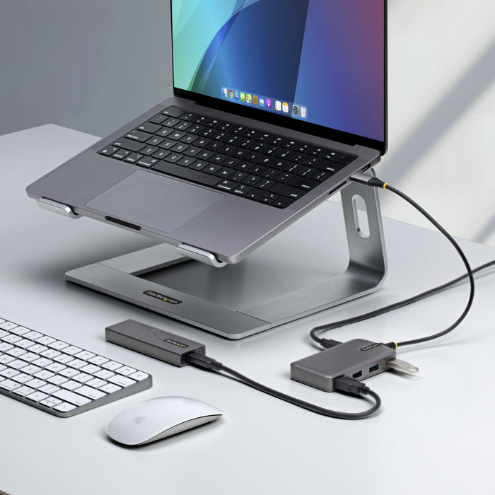 StarTech 4-Port USB-C Hub - 5Gbps - Bus Powered - USB C to 4x USB-A Hub w/ Optional Auxiliary Power Input - Portable Desktop/Laptop USB Hub - 1ft (30cm) Cable - USB Expansion Hub (5G4AB-USB-C-HUB)