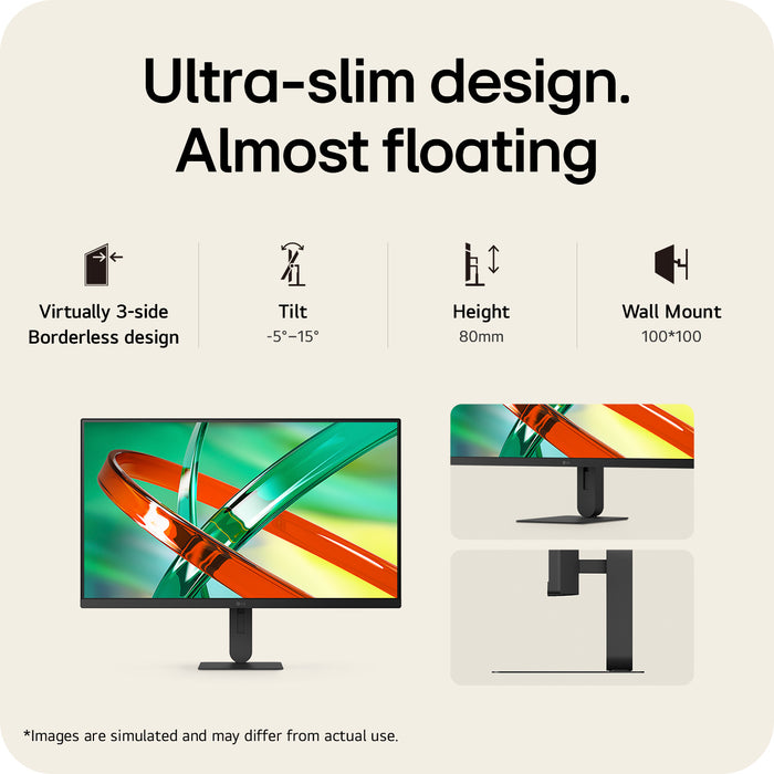 LG UltraFine™ U7 27U710B-B, 27-inch UHD 4K UHD IPS monitor, 68.6 cm (27"), 3840 x 2160 pixels, 4K Ultra HD, LCD, 5 ms, Black