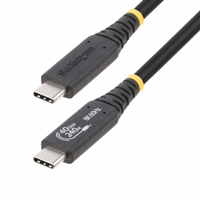 StarTech.com 3ft (1m) USB4 Cable 40Gbps, 240W (5A) Power Delivery, 8K 120Hz / 4K 240Hz DP Alt Mode, USB-IF Certified USB-C Cable - Thunderbolt Compatible, 1 m, USB C, USB C, USB4 Gen 3x2, 40 Gbit/s, Black