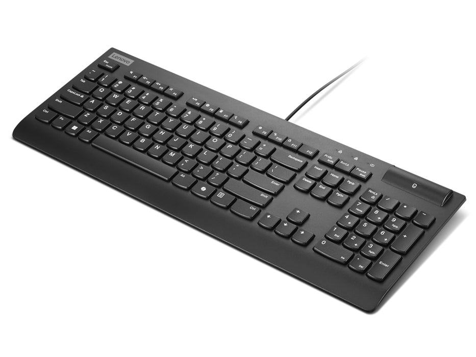 Lenovo Smartcard Wired keyboard II, Full-size (100%), Wired, USB, Plunger key switch, Black