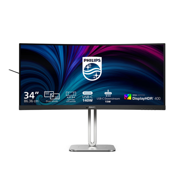 Philips 5000 series 34B2U5900C/00, 86.4 cm (34"), 5120 x 2160 pixels, WUHD, LCD, 2 ms, Grey