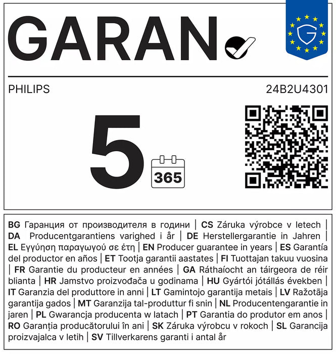 Philips 4000 series 24B2U4301/00, 60.5 cm (23.8"), 1920 x 1080 pixels, Full HD, LCD, 4 ms, Grey