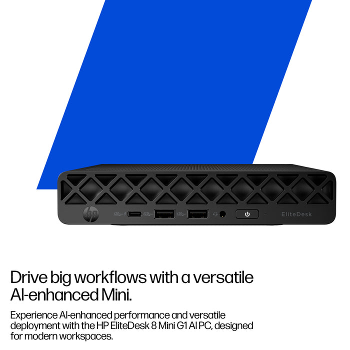 HP EliteDesk 8 Mini G1i AI, Intel Core Ultra 5, 235T, 16 GB, DDR5-SDRAM, 512 GB, Windows 11 Pro