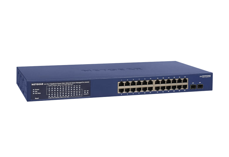 NETGEAR GS724TP, Managed, L2/L3/L4, Gigabit Ethernet (10/100/1000), Full duplex, Power over Ethernet (PoE), Rack mounting