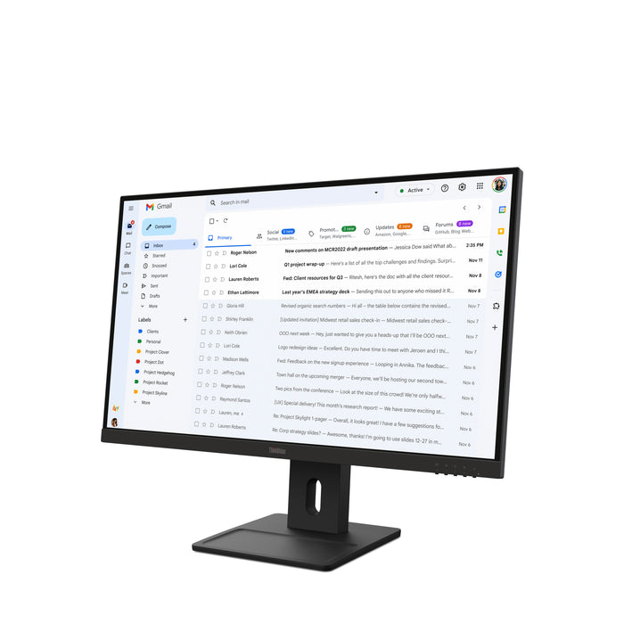 Lenovo ThinkVision E27-40 Monitor, 68.6 cm (27"), 1920 x 1080 pixels, Full HD, LCD, 6 ms, Black
