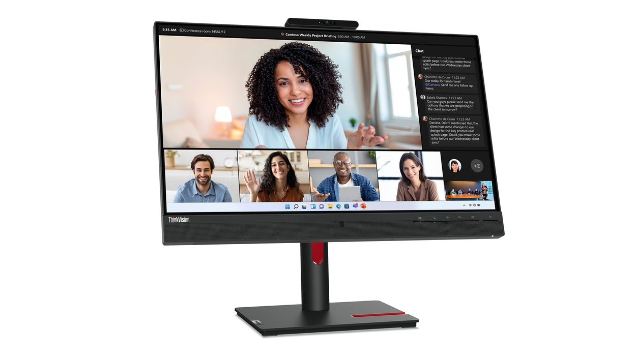 Lenovo ThinkVision T24mv-30 Monitor, 60.5 cm (23.8"), 1920 x 1080 pixels, Full HD, LED, 6 ms, Black