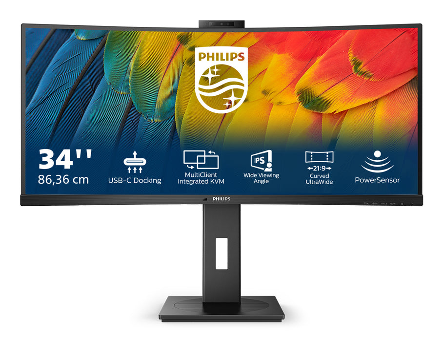 Philips 5000 series 34B1U5600CH/00, 86.4 cm (34"), 3440 x 1440 pixels, Wide Quad HD, LCD, 4 ms, Black