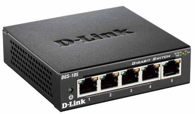 D-Link 5-Port Gigabit Unmanaged Desktop Switch, Unmanaged, Full duplex