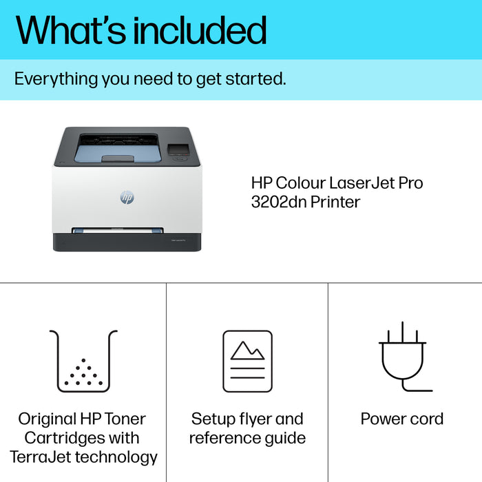 HP LaserJet Pro 3202dn Color Printer, Ethernet Only; Duplex, Laser, Colour, 600 x 600 DPI, A4, 25 ppm, Duplex printing