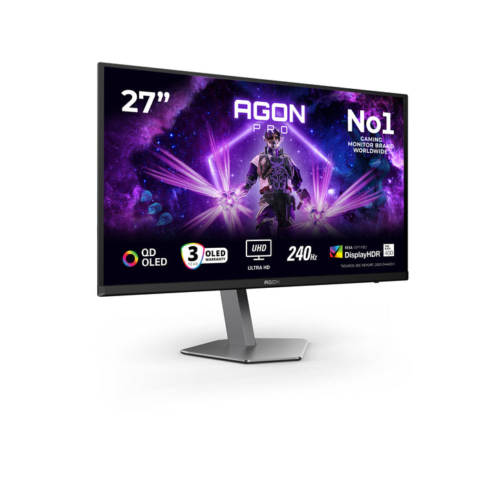 AOC G2 AG276UZD, 67.3 cm (26.5"), 3840 x 2160 pixels, 4K Ultra HD, OLED, 0.03 ms, Black