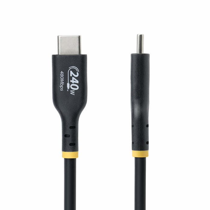 StarTech.com 10ft (3m) USB-C Charging Cable, Charge & Sync, 240W (5A) PD EPR, USB 2.0 Laptop Charger Cable, USB-IF Certified, TPE Jacket - Black USB C Charging Cord, 3 m, USB C, USB C, USB 2.0, 0.48 Gbit/s, Black