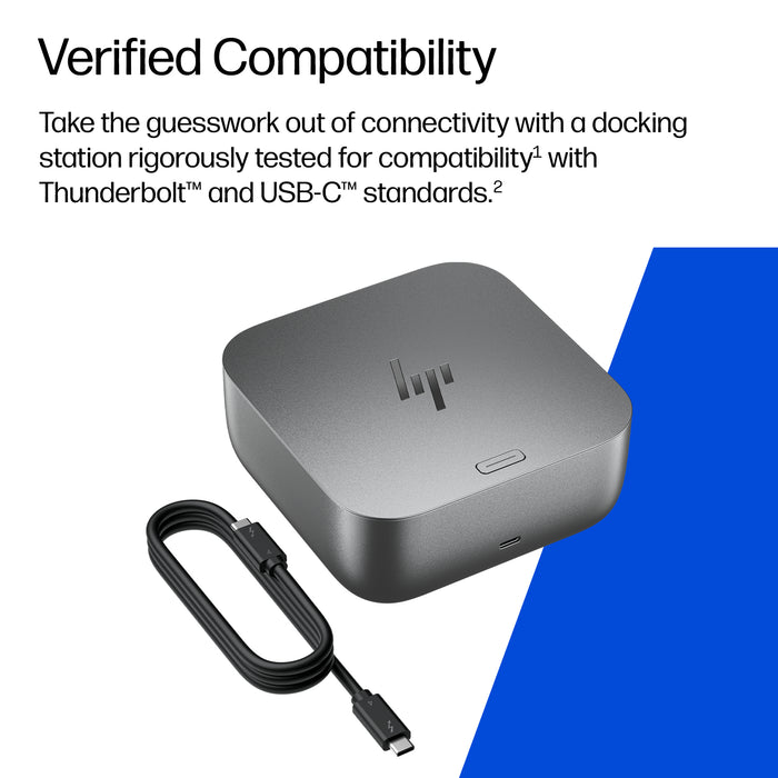 HP Thunderbolt 4 100W G6 Dock, Wired, Thunderbolt 4, 100 W, 10,100,1000,2500 Mbit/s, Grey, 5K Ultra HD