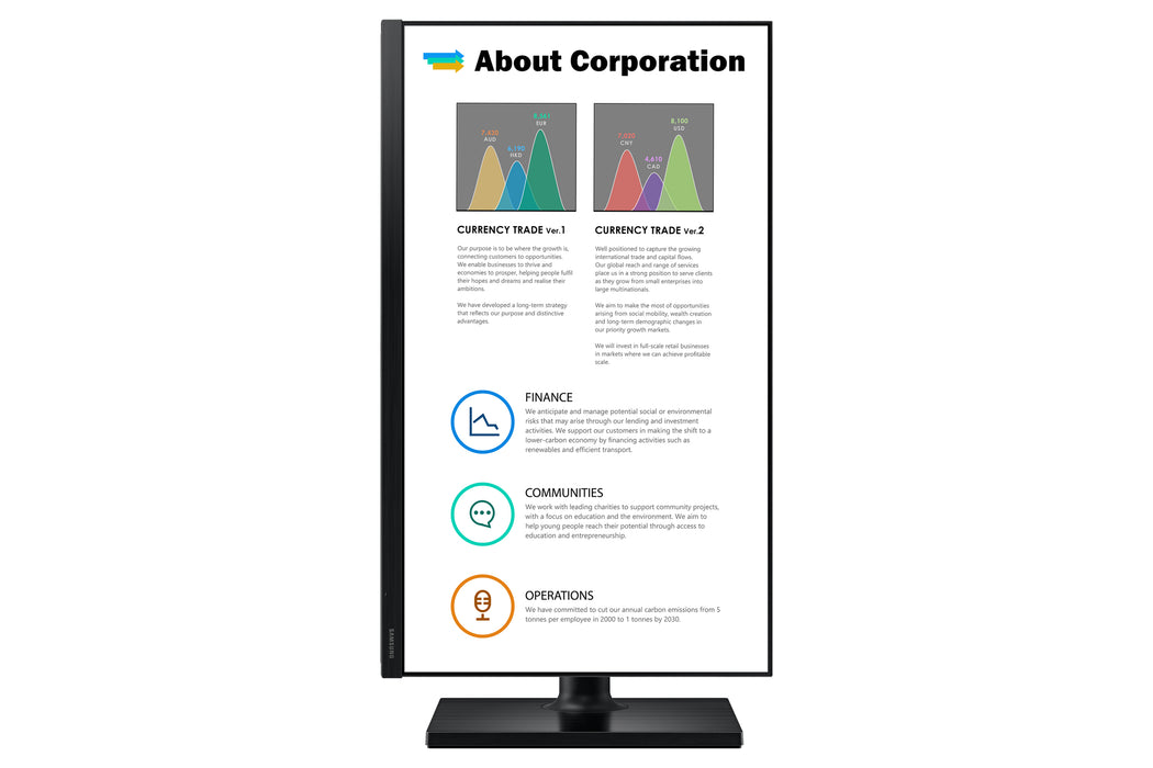 Samsung T45F, 61 cm (24"), 1920 x 1080 pixels, Full HD, LED, 5 ms, Black