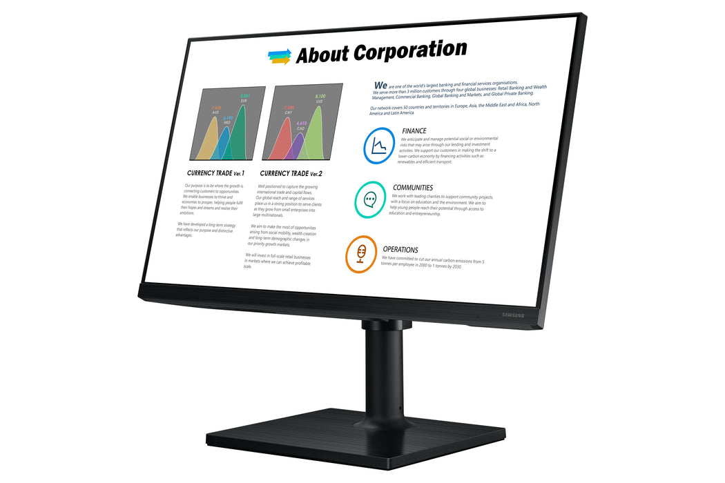 Samsung T45F, 61 cm (24"), 1920 x 1080 pixels, Full HD, LED, 5 ms, Black