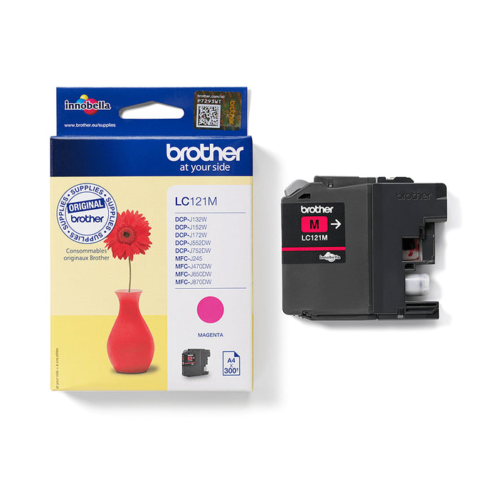 Brother LC121M, Magenta, Pigment-based ink, 1 pc(s), 300 pages, Single pack