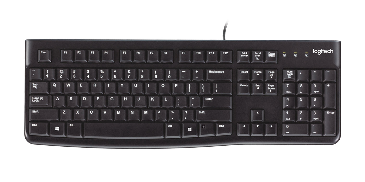 Logitech Keyboard K120 for Business, Wired, USB, QWERTY, Black