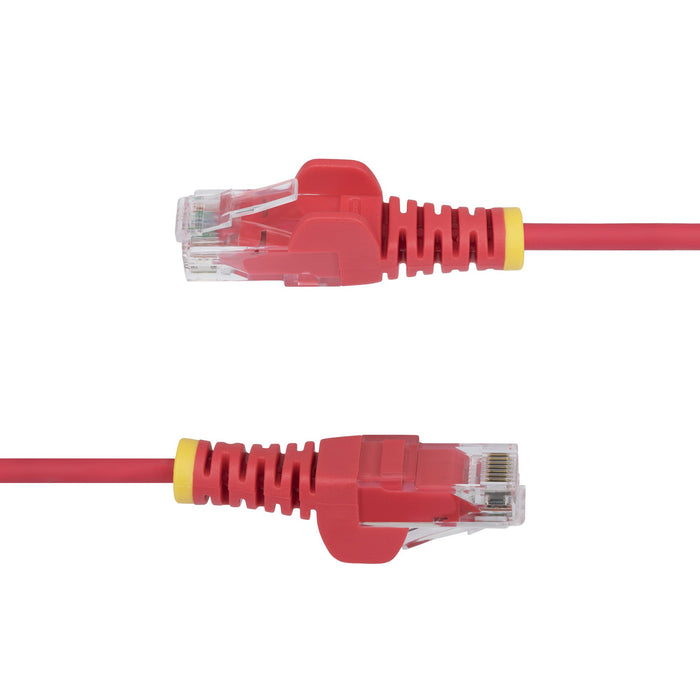 StarTech.com 5m Red Slim CAT6 Ethernet Cable, Snagless, 100W PoE, UTP, LSZH, 28AWG Pure Bare Copper Wire, Slim RJ45 Network Patch Cord w/Strain Reliefs, Individually Tested, 5 m, Cat6, U/UTP (UTP), RJ-45, RJ-45, Red