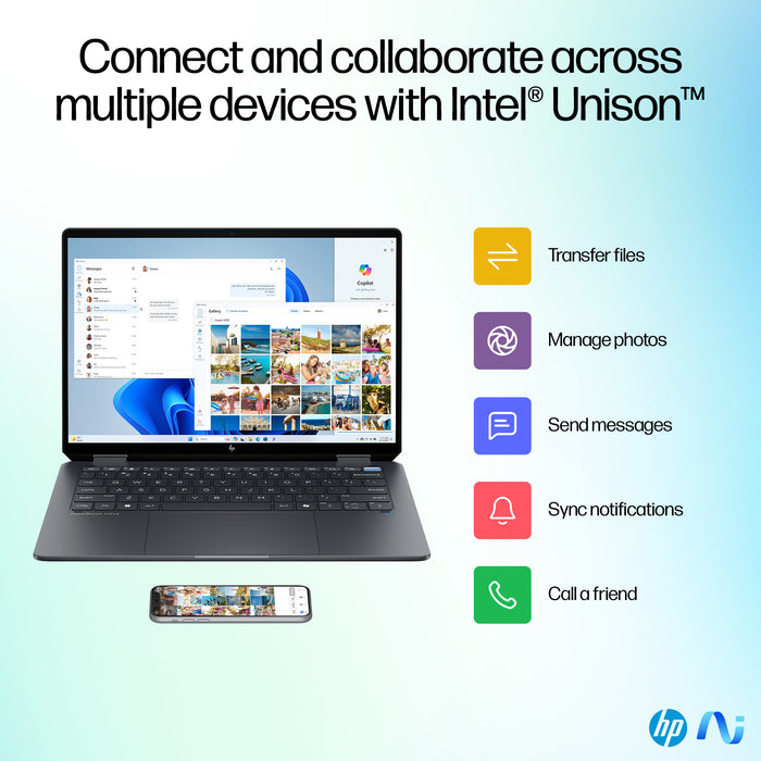 HP OmniBook Ultra Flip 14-fh0004na, Intel Core Ultra 7, 35.6 cm (14"), 2880 x 1800 pixels, 32 GB, 2 TB, Windows 11 Home