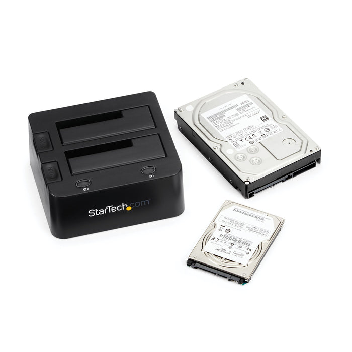 StarTech Dual-Bay USB 3.0 to SATA and IDE Hard Drive Docking Station, USB Hard Drive Dock, External 2.5/3.5" SATA III / IDE, SSD/HDD Docking Station, Hot-Swap Drive Bays, Top-Loading (UNIDOCKU33)