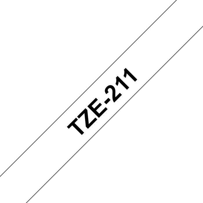 Brother TZe-211, Black on white, TZe, Grey, Thermal transfer, China, 5 year(s)