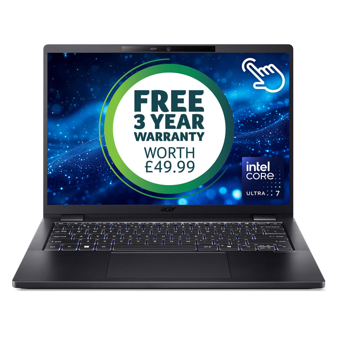 Acer TravelMate P6 (TMP614-73T) Intel Core Ultra 7 155H, 16GB, 512GB SSD, 14" WUXGA, Win11Pro Notebook, Intel Core Ultra 7, 35.6 cm (14"), 1920 x 1200 pixels, 16 GB, 512 GB, Windows 11 Pro