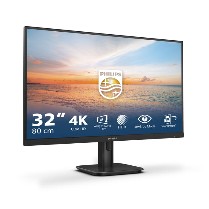 Philips 1000 series 32E1N1800LA/00, 80 cm (31.5"), 3840 x 2160 pixels, 4K Ultra HD, LCD, 4 ms, Black