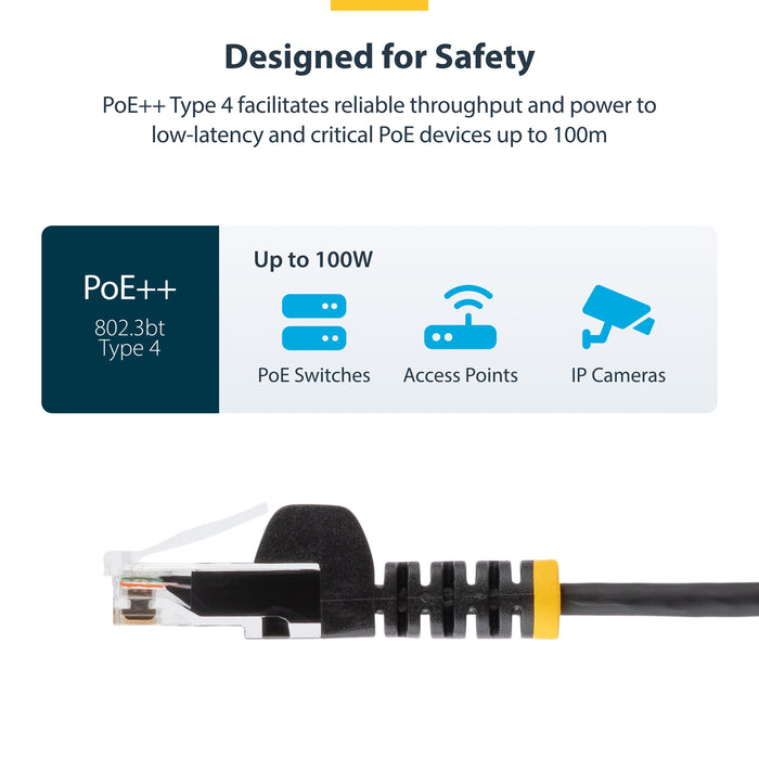 StarTech.com 10m Gray Slim CAT6 Ethernet Cable, Snagless, 100W PoE, UTP, LSZH, 28AWG Pure Bare Copper Wire, Slim RJ45 Network Patch Cord w/Strain Reliefs, Individually Tested, 10 m, Cat6, U/UTP (UTP), RJ-45, RJ-45, Grey