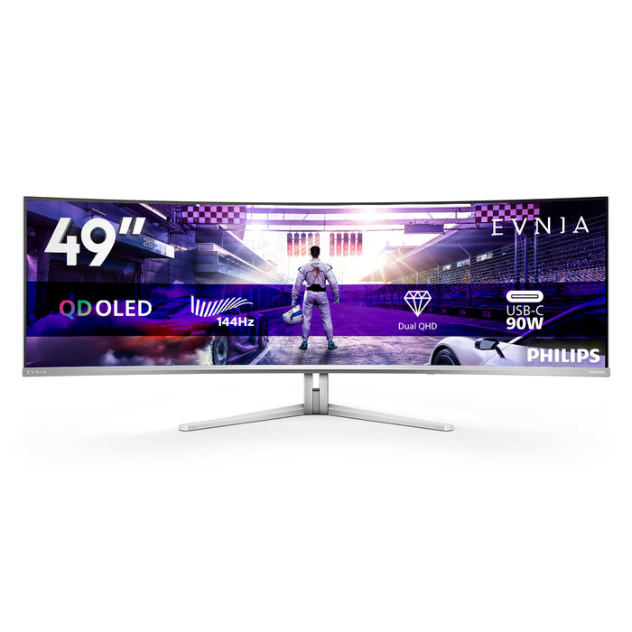 Philips Evnia 8000 49M2C8900L/00, 124.2 cm (48.9"), 5120 x 1440 pixels, Dual QHD, QD-OLED, 0.03 ms, White