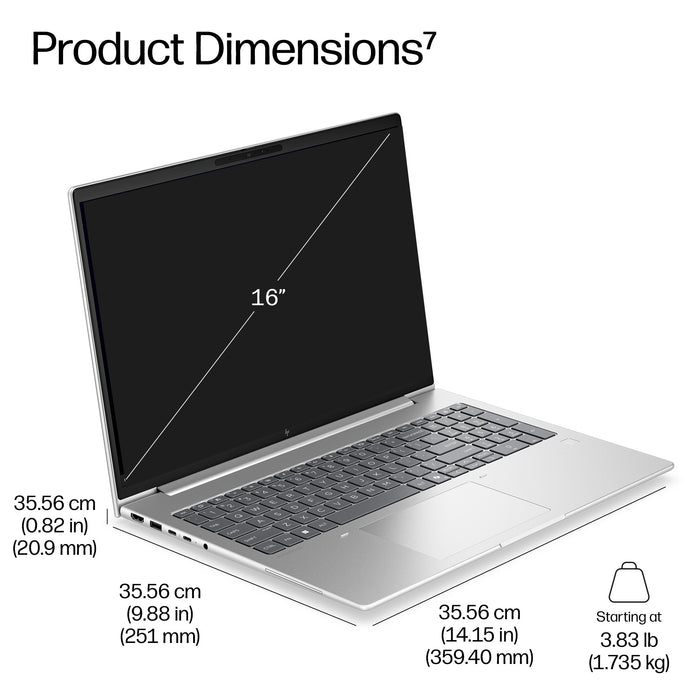 HP EB6G2I16AI U7 356H 16 16GB/512LTE, Intel Core Ultra 7, 40.6 cm (16"), 1920 x 1200 pixels, 16 GB, 512 GB, Windows 11 Pro