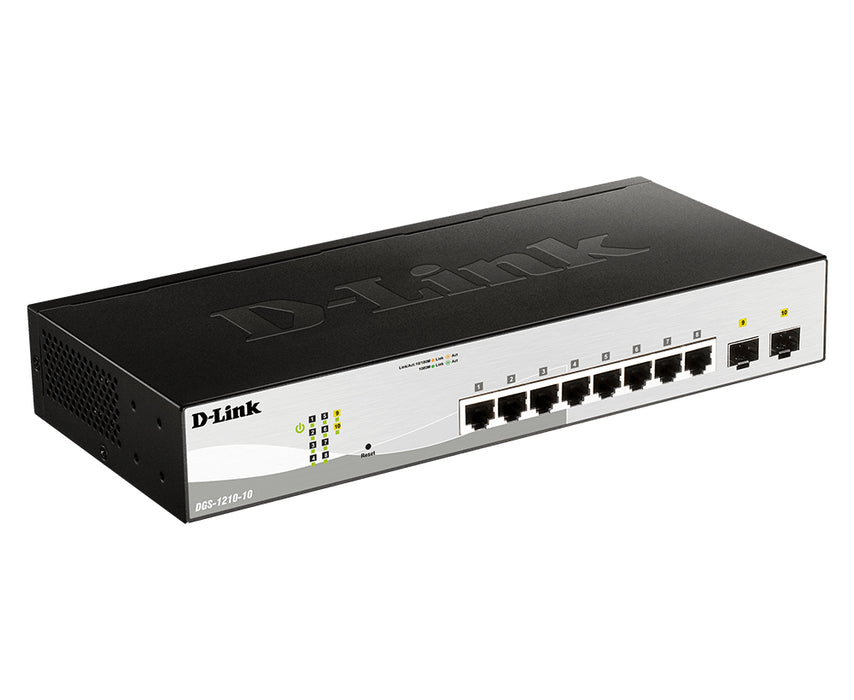 D-Link 10-Port Gigabit Smart Managed Switch with 2 SFP ports, Managed, L2, Gigabit Ethernet (10/100/1000), Full duplex, Rack mounting, 1U