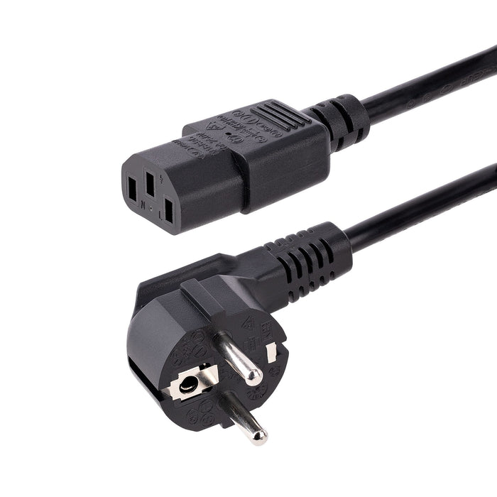 StarTech.com 1m (3ft) Computer Power Cord, 18AWG, EU Schuko to C13 Power Cord, 250V 10A, Black Replacement AC Cord, TV/Monitor Power Cable, Schuko CEE 7/7 to IEC 60320 C13 Power Cord - PC Power Supply Cable, 1 m, CEE7/7, C13 coupler, SVT, 250 V, 10 A