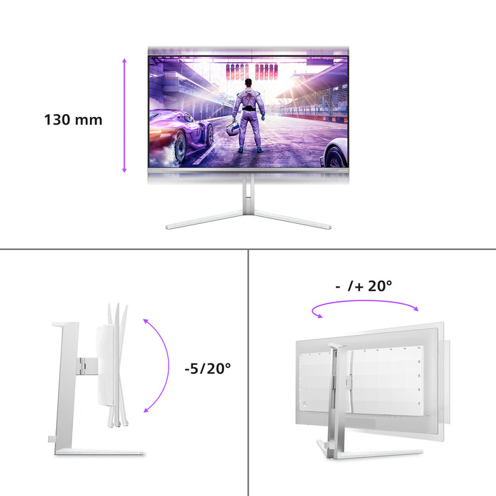 Philips Evnia 8000 27M2N8500/00, 67.3 cm (26.5"), 2560 x 1440 pixels, Quad HD, QD-OLED, 0.03 ms, White