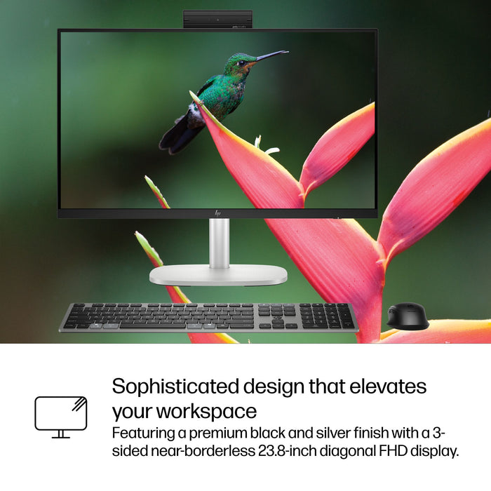 HP EliteStudio 8 All-in-One G1i 23.8 inch Desktop AI PC, 60.5 cm (23.8"), Full HD, Intel Core Ultra 5, 16 GB, Windows 11 Pro, Silver