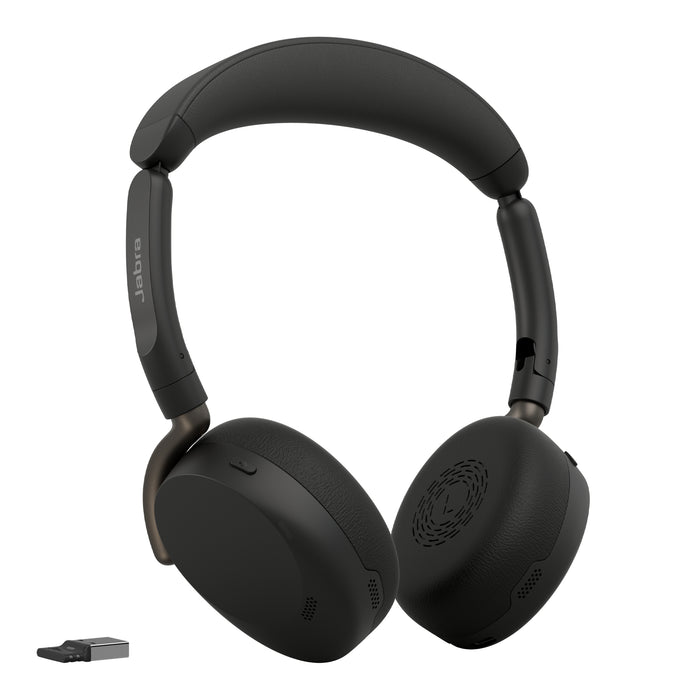 Jabra Evolve3 65 Flex UC - USB-A with Dongle - Black (Wireless Charging Pad), Wireless, Office/Call center, 20 - 20000 Hz, 143 g, Headset, Black
