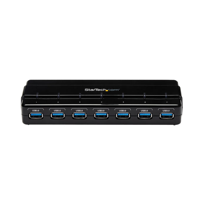 StarTech.com 7-Port USB 3.0 Hub (5Gbps) - Desktop, USB 3.2 Gen 1 (3.1 Gen 1) Type-B, USB 3.2 Gen 1 (3.1 Gen 1) Type-A, 5000 Mbit/s, Black, Plastic, DC
