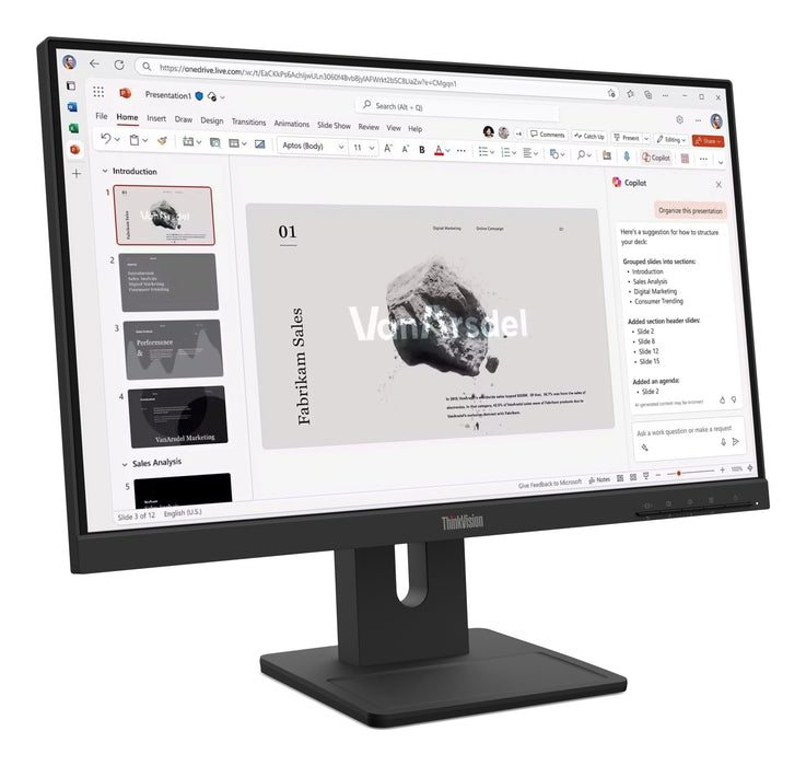 Lenovo ThinkVision E22-40 Monitor, 54.6 cm (21.5"), 1920 x 1080 pixels, Full HD, LCD, 6 ms, Black