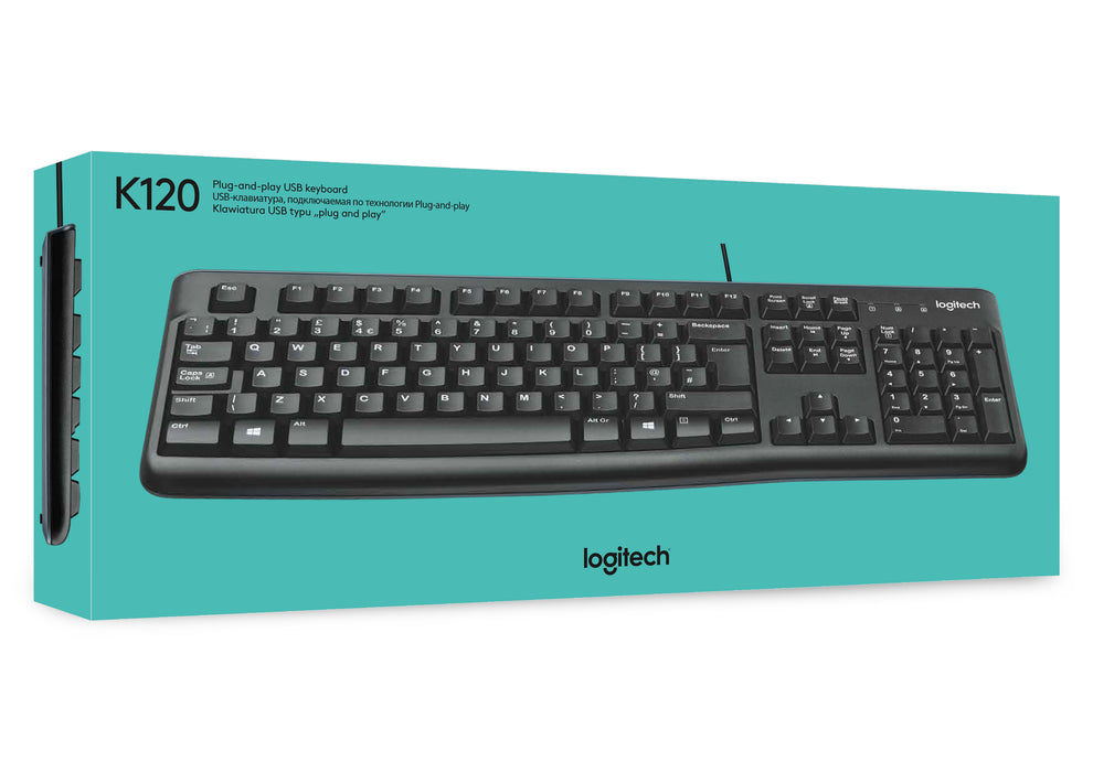 Logitech Keyboard K120 for Business, Full-size (100%), Wired, USB, AZERTY, Black