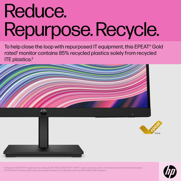 HP P22 G5 FHD Monitor, 54.6 cm (21.5"), 1920 x 1080 pixels, Full HD, LCD, 5 ms, Black