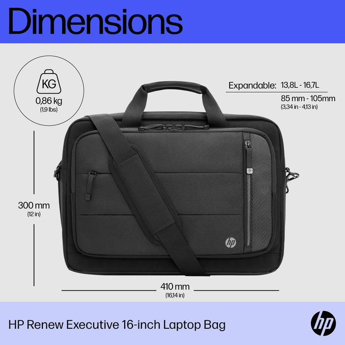 HP Renew Executive 16-inch Laptop Bag, Messenger case, 40.9 cm (16.1"), 860 g